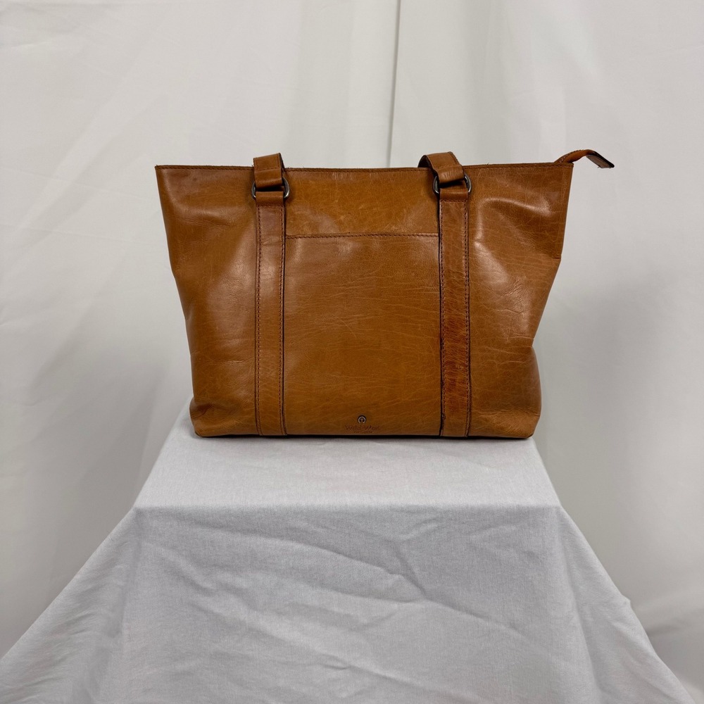 Wild West Los Angeles Tan Leather Plaid Lined Shoulder Bag